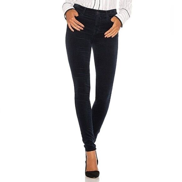 CLEARANCE - J Brand Maria High Rise Skinny Velveteen Pants in Dark Iris - Picture 1 of 7